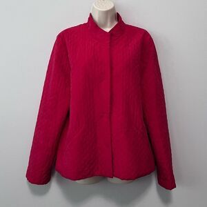 Eileen Fisher Red Silk Lightweight Jacket Size M